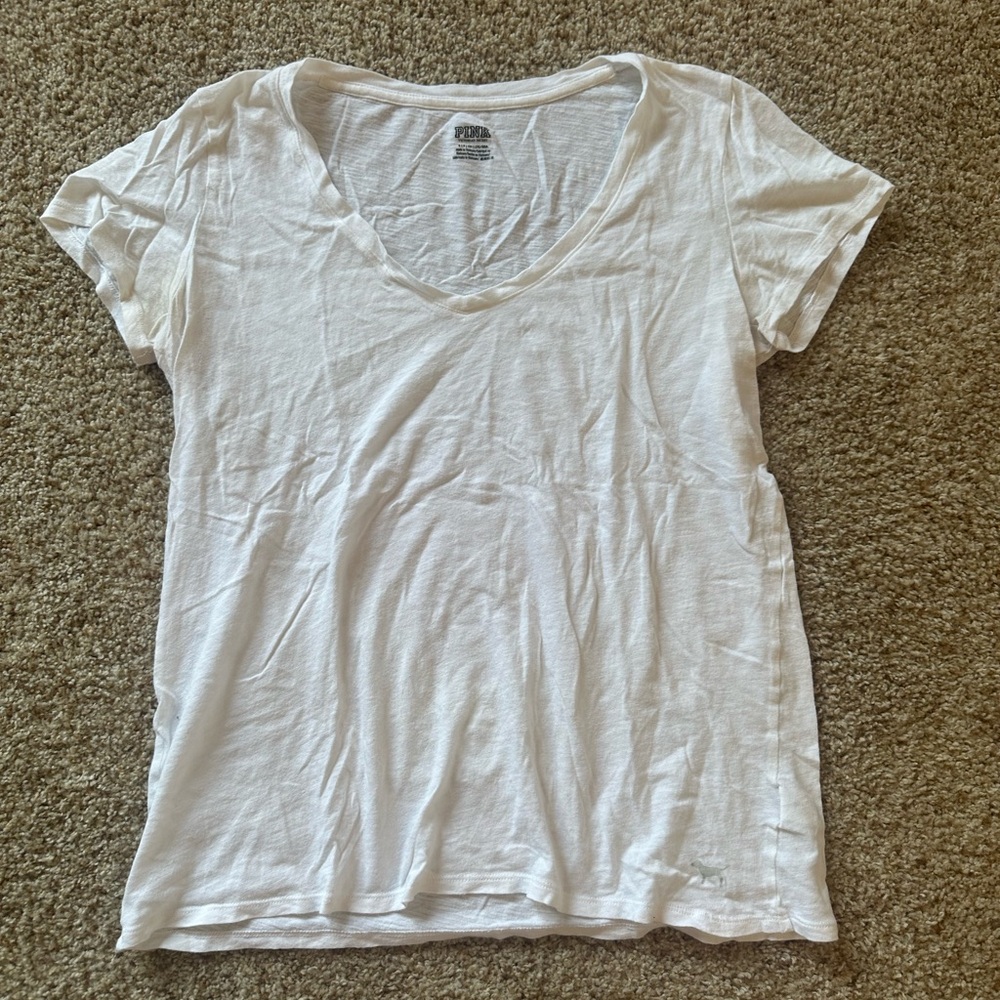 Classic White V-Neck Women's Top
